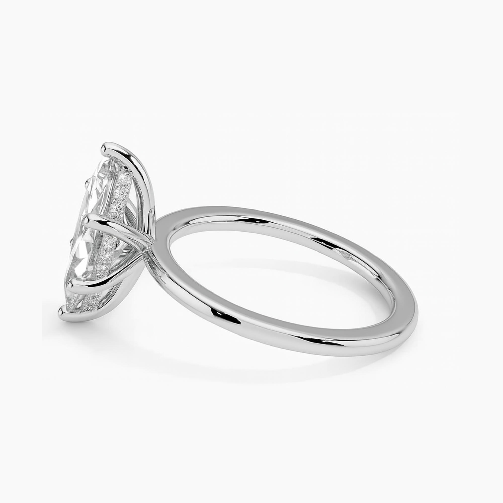 THEIA | Anillo solitario marquesa halo oculto