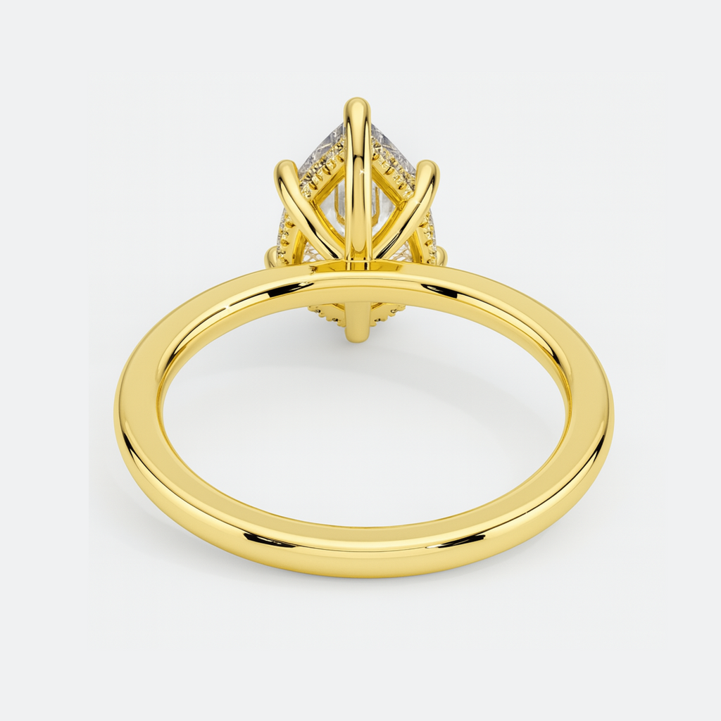 THEIA | Anillo solitario pera halo oculto