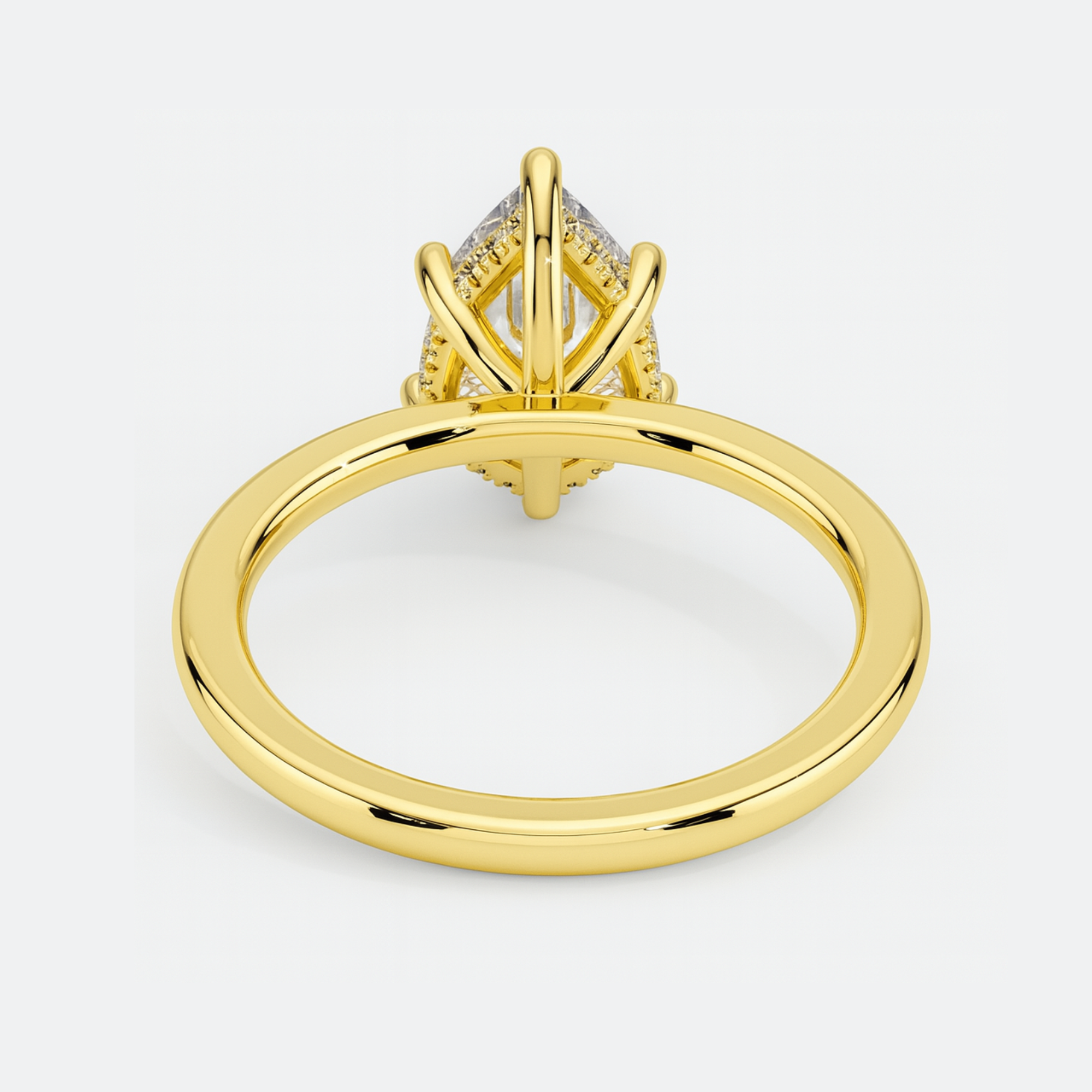 THEIA | Anillo solitario pera halo oculto