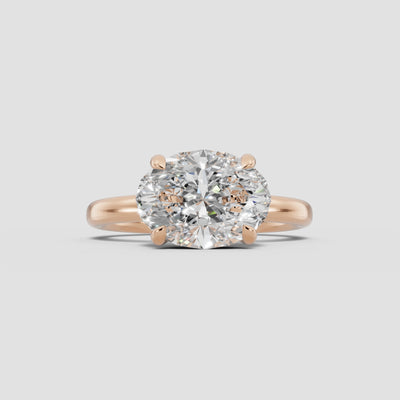 GAIA | Anillo solitario oval east west