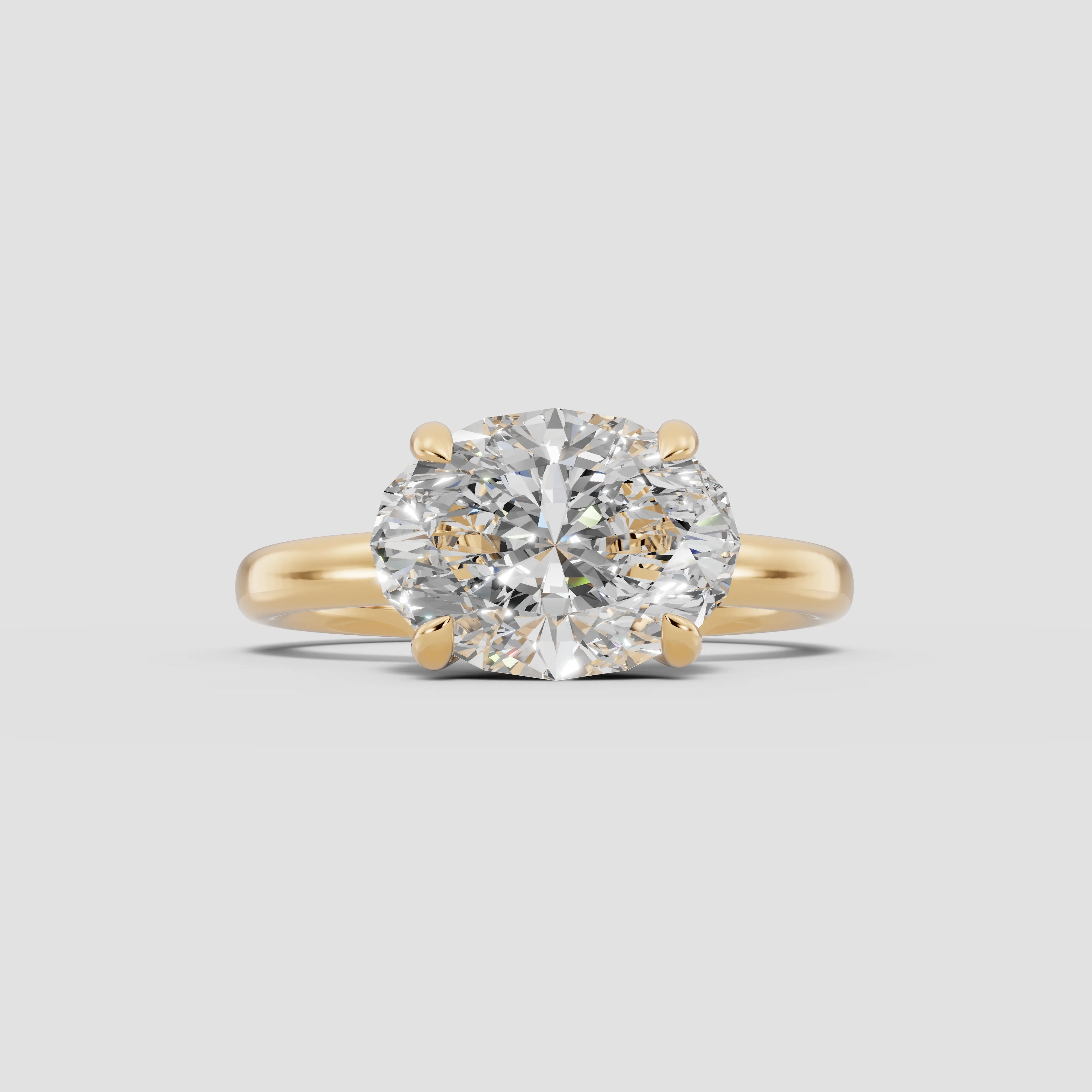 GAIA | Anillo solitario oval east west