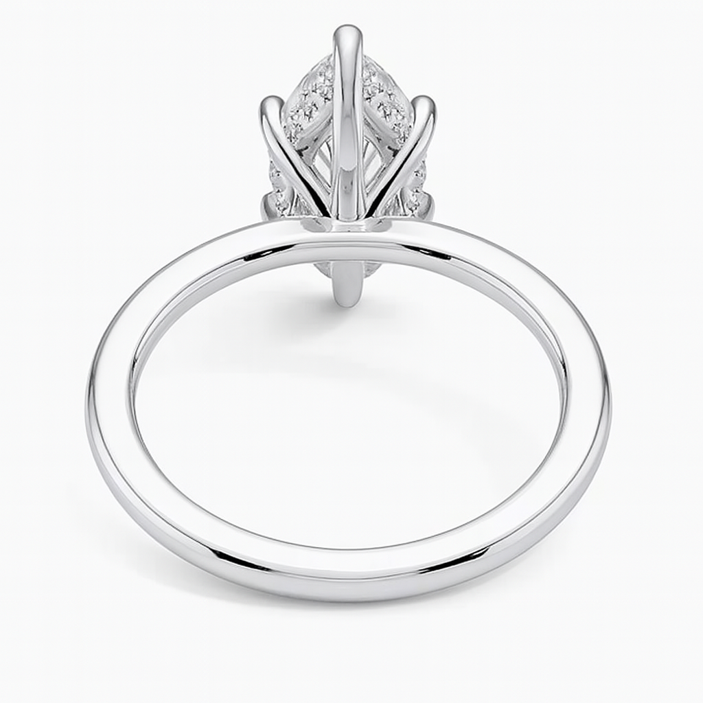 THEIA | Anillo solitario marquesa halo oculto