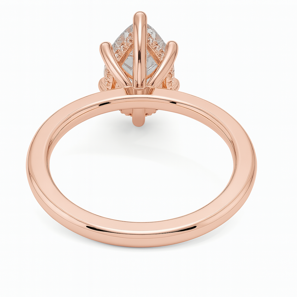THEIA | Anillo solitario pera halo oculto
