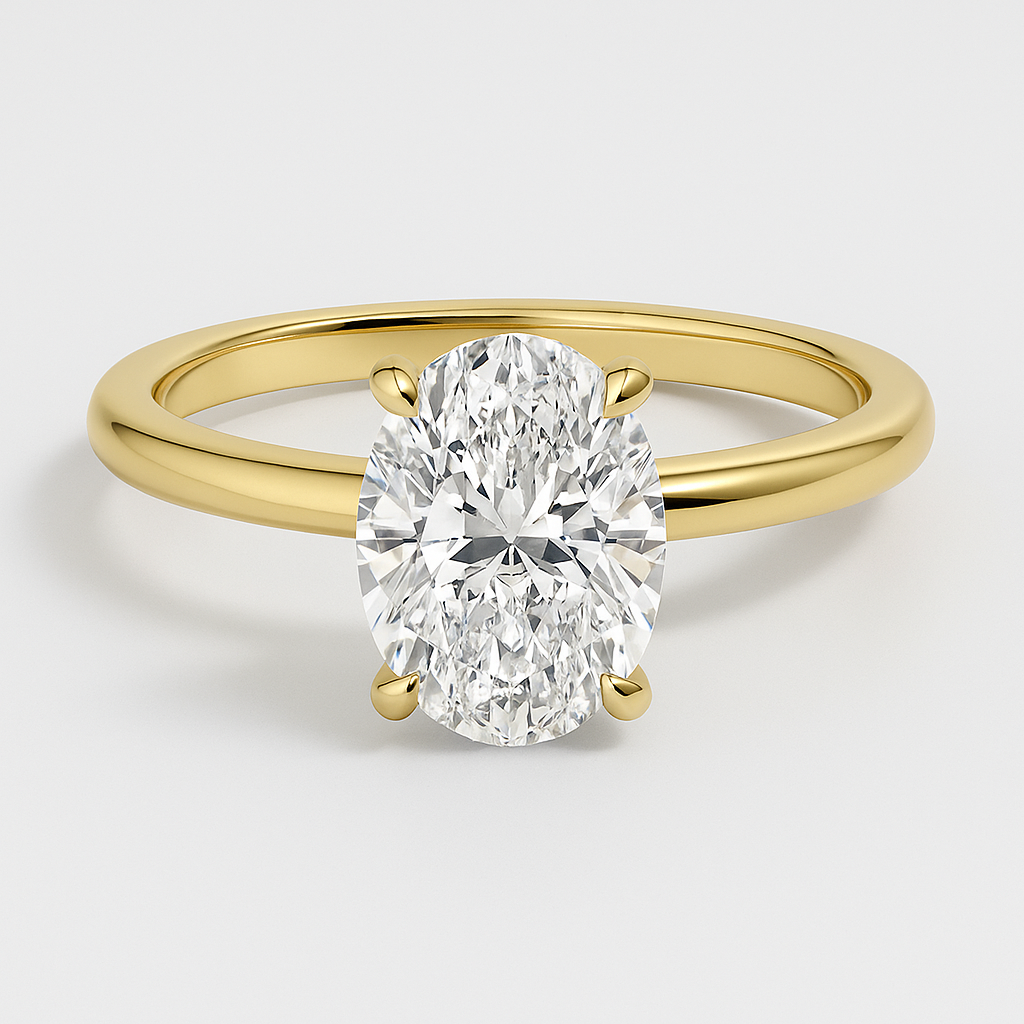 THEIA | Anillo solitario oval halo oculto