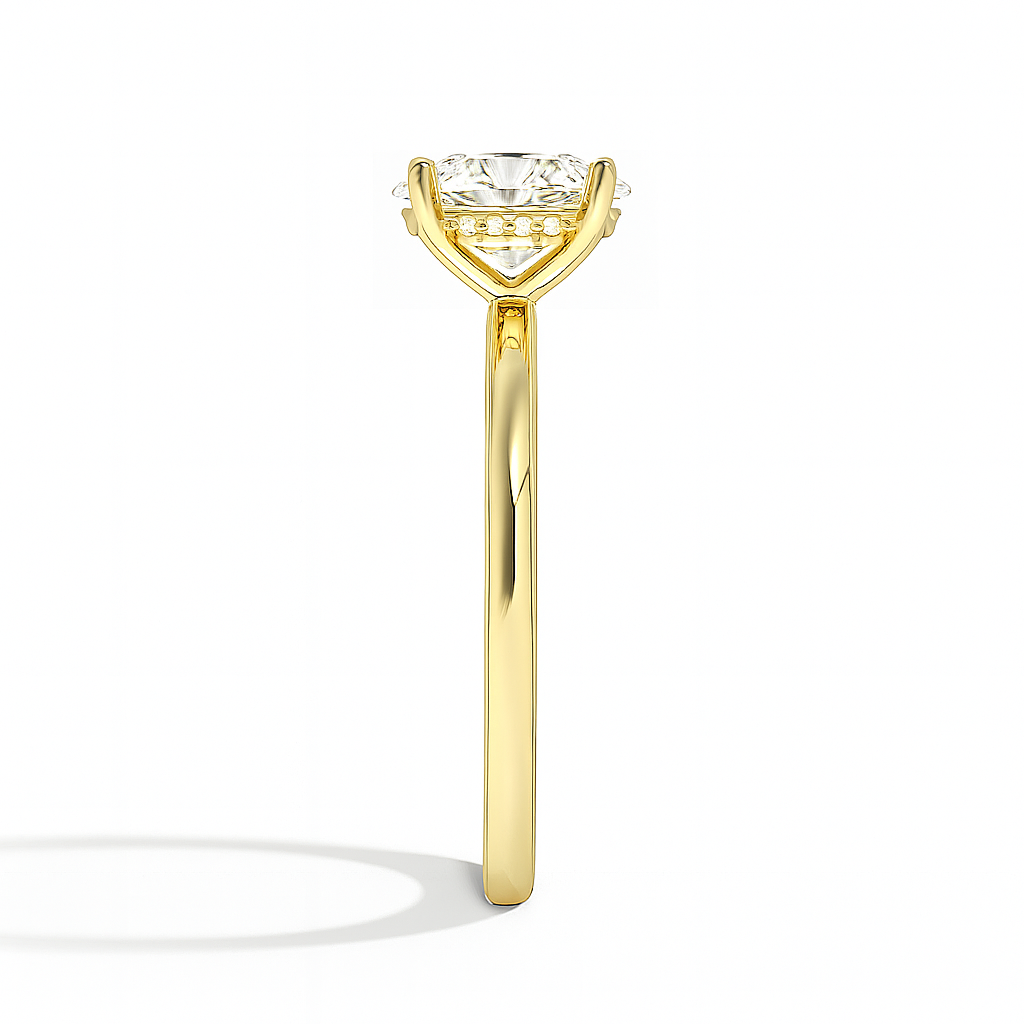 THEIA | Anillo solitario brillante halo oculto