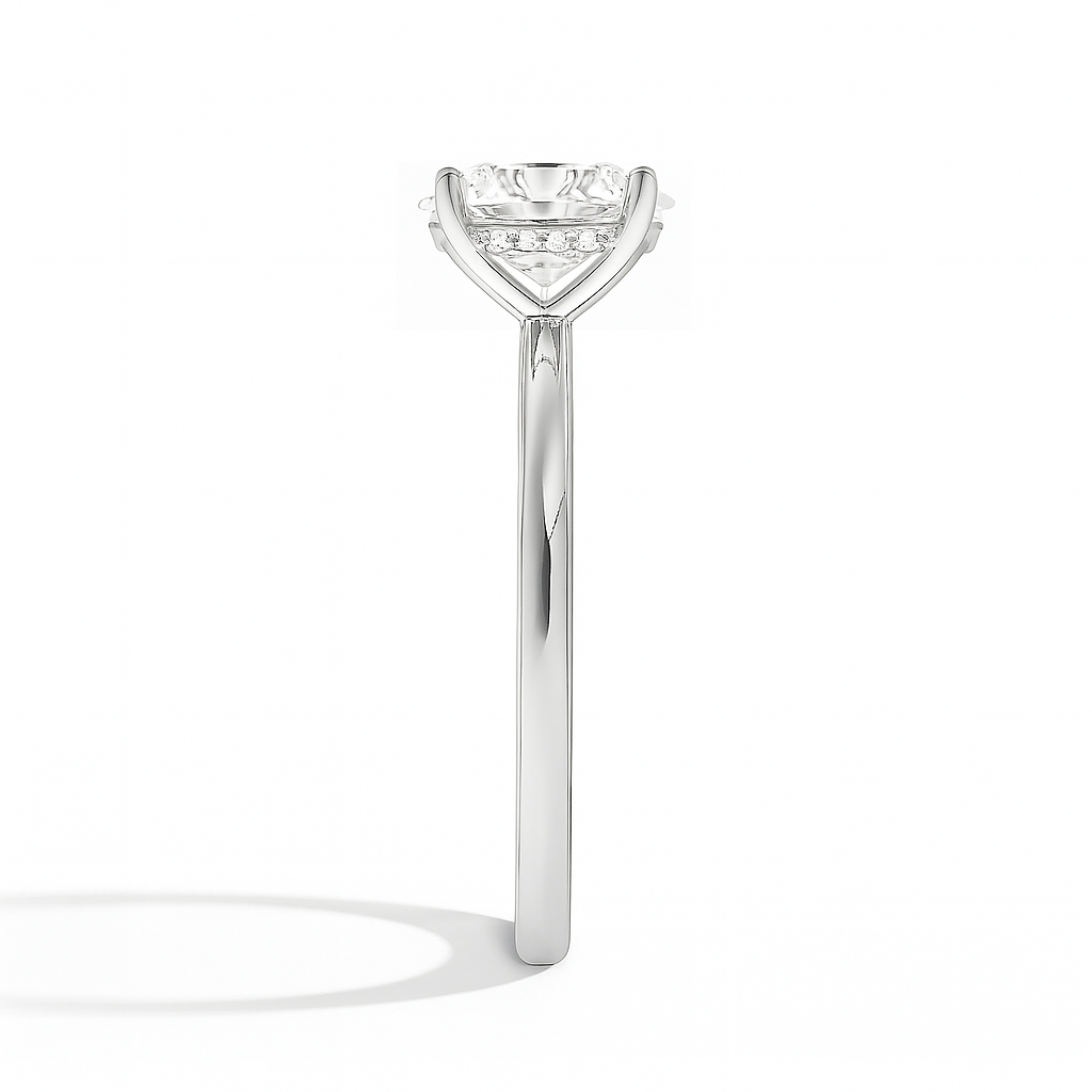 THEIA | Anillo solitario brillante halo oculto