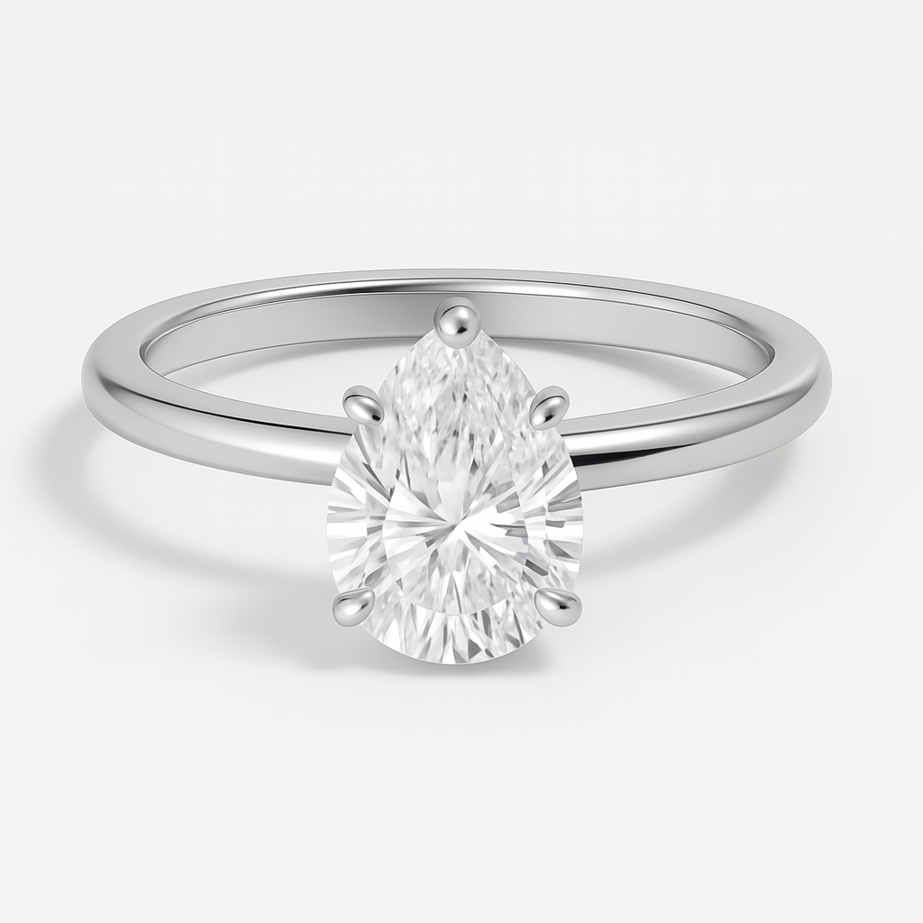 THEIA | Anillo solitario pera halo oculto