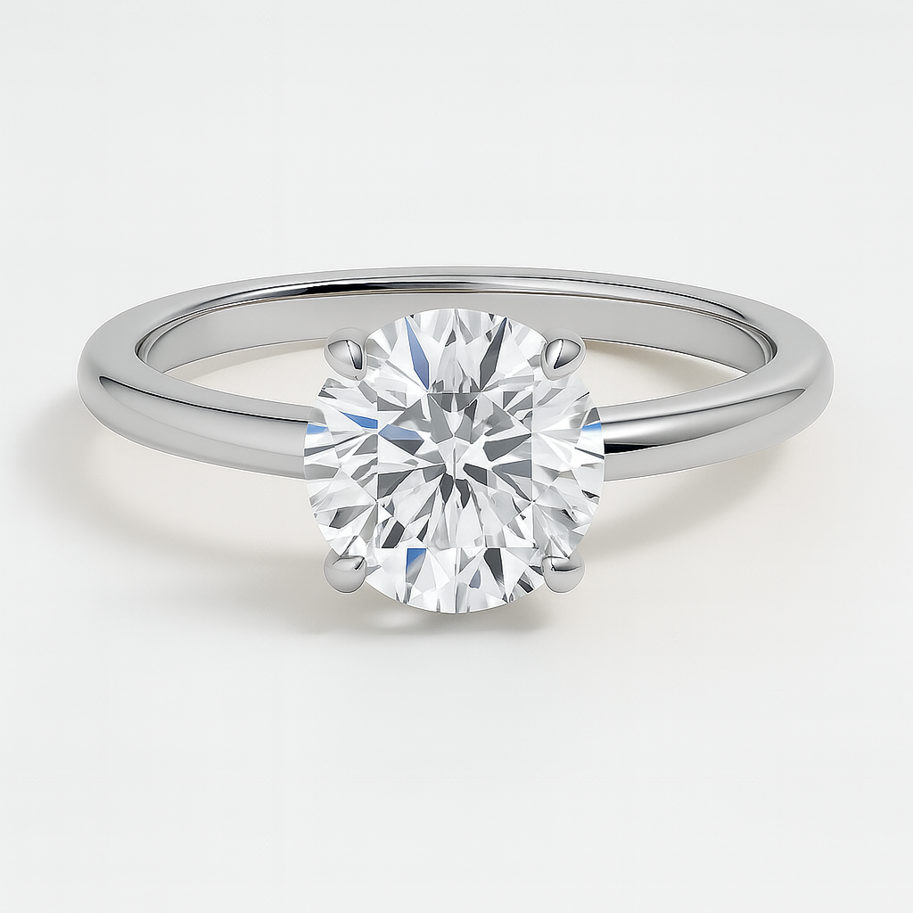 THEIA | Anillo solitario brillante halo oculto