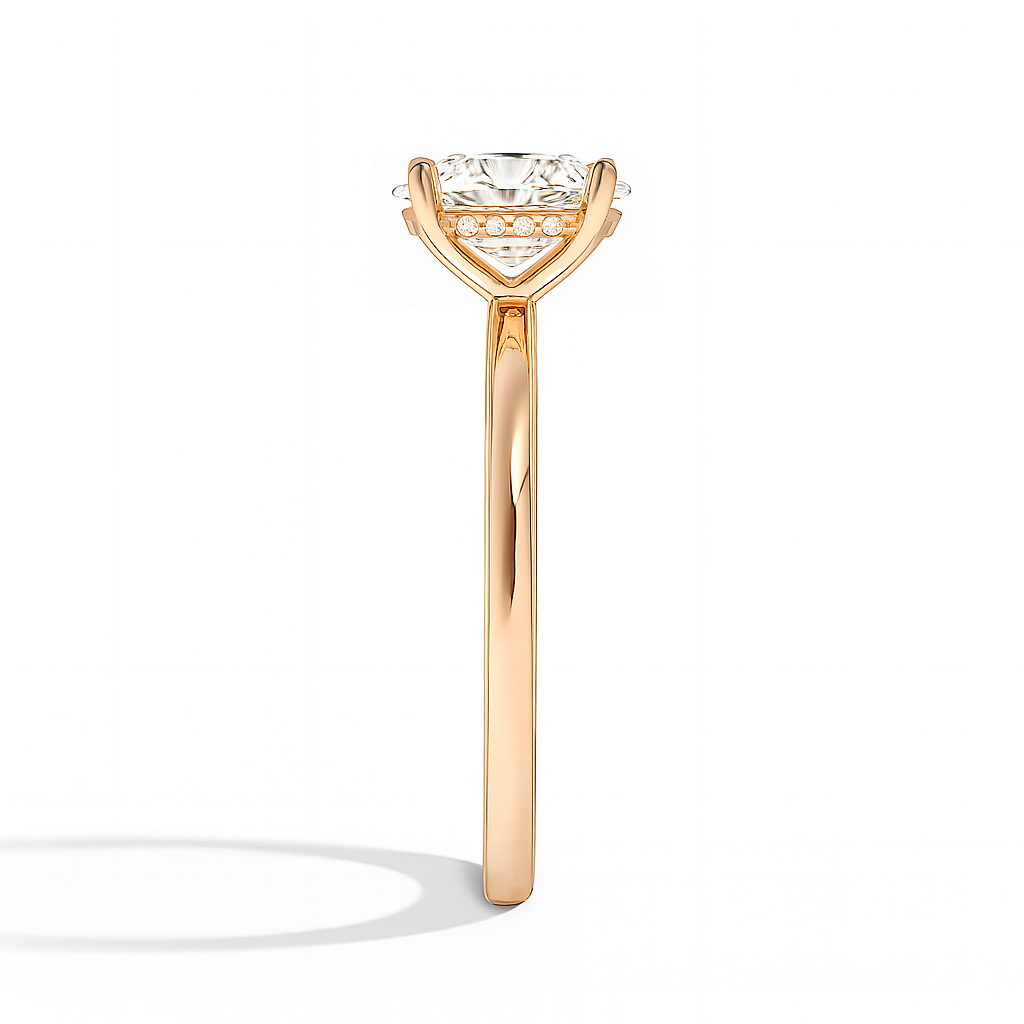 THEIA | Anillo solitario brillante halo oculto
