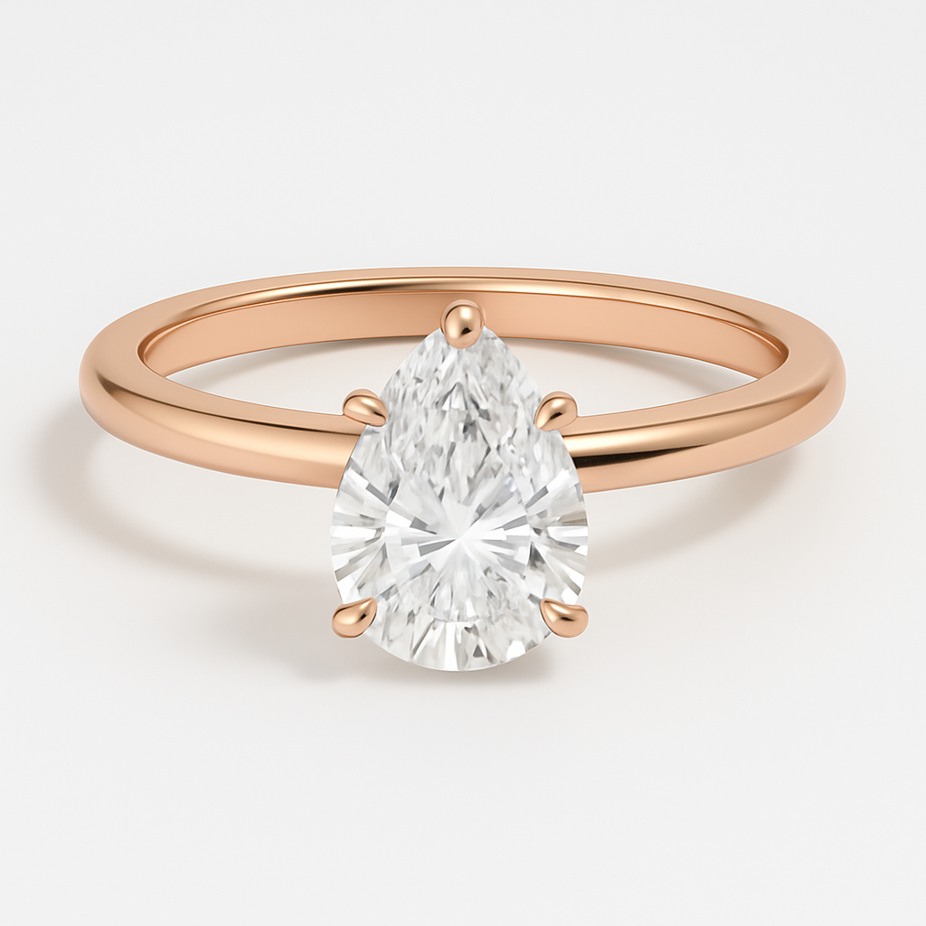 THEIA | Anillo solitario pera halo oculto