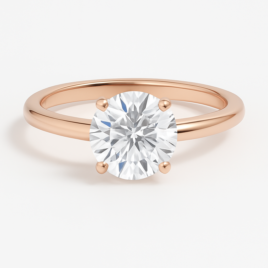 THEIA | Anillo solitario brillante halo oculto