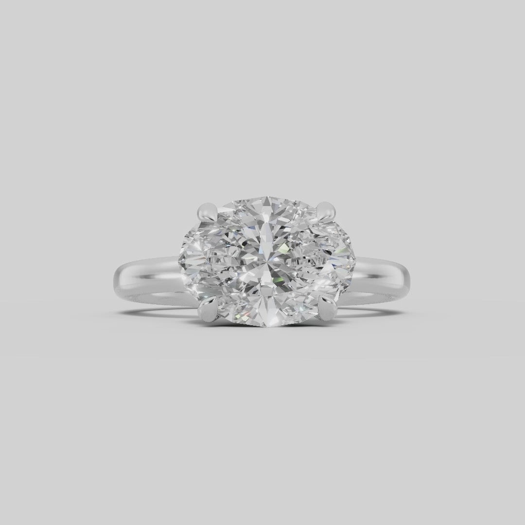 GAIA | Anillo solitario oval east west