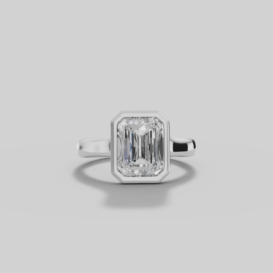 HERA | Anillo solitario esmeralda biselado