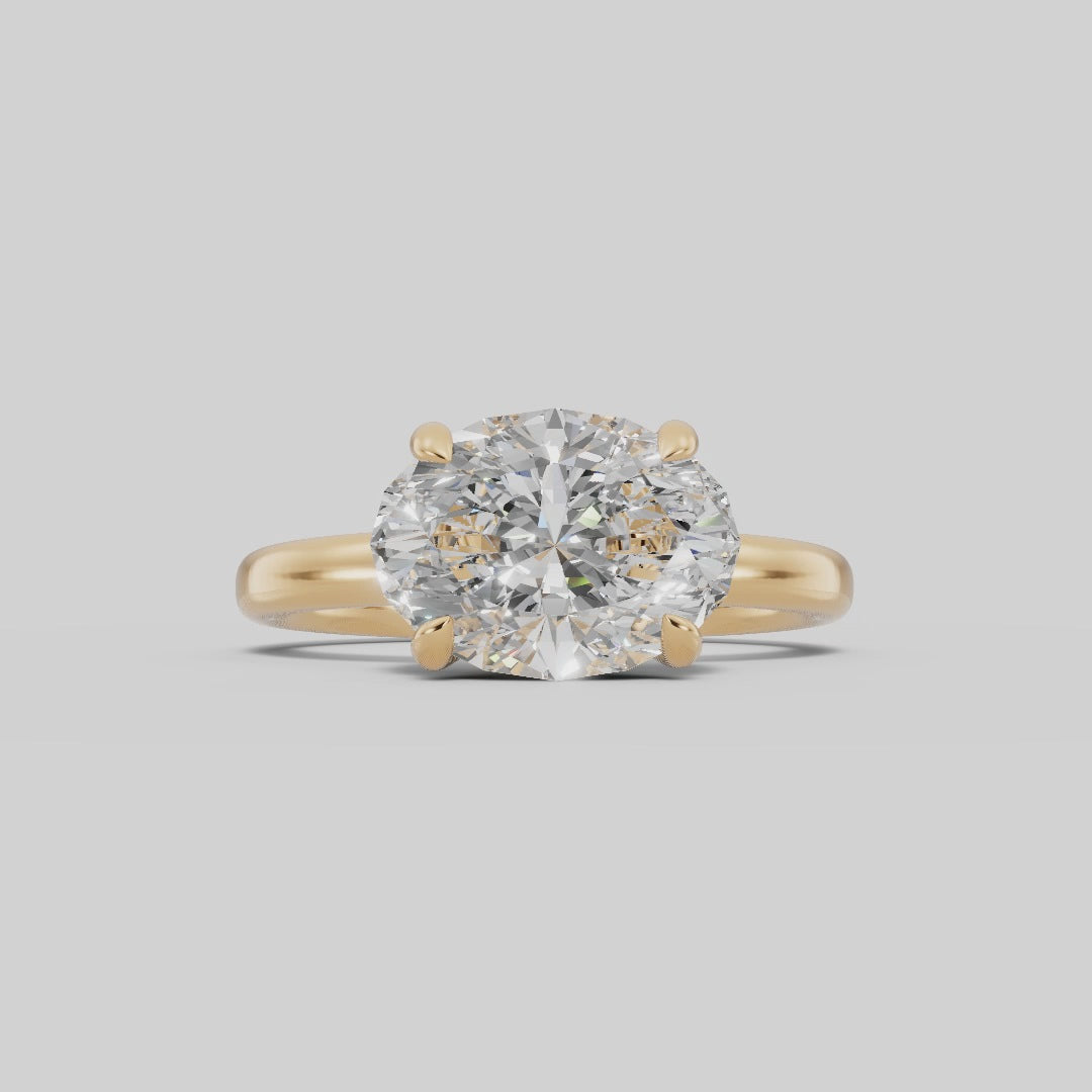 GAIA | Anillo solitario oval east west