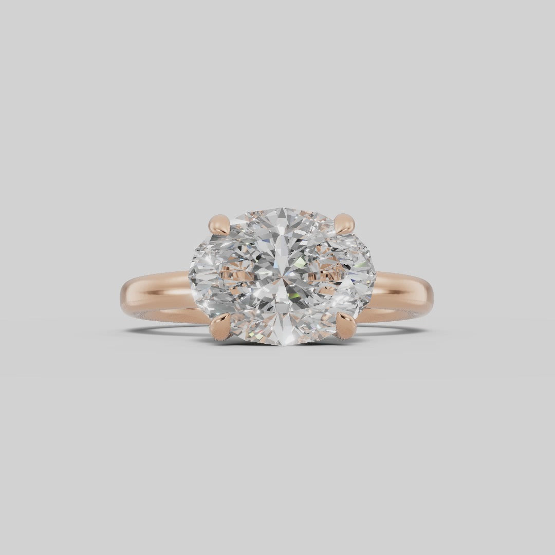 GAIA | Anillo solitario oval east west