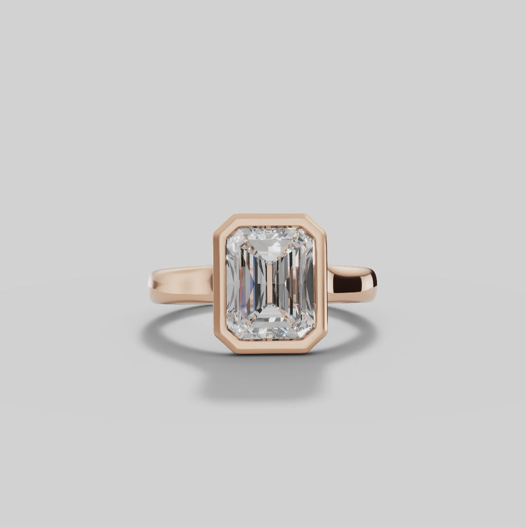 HERA | Anillo solitario esmeralda biselado